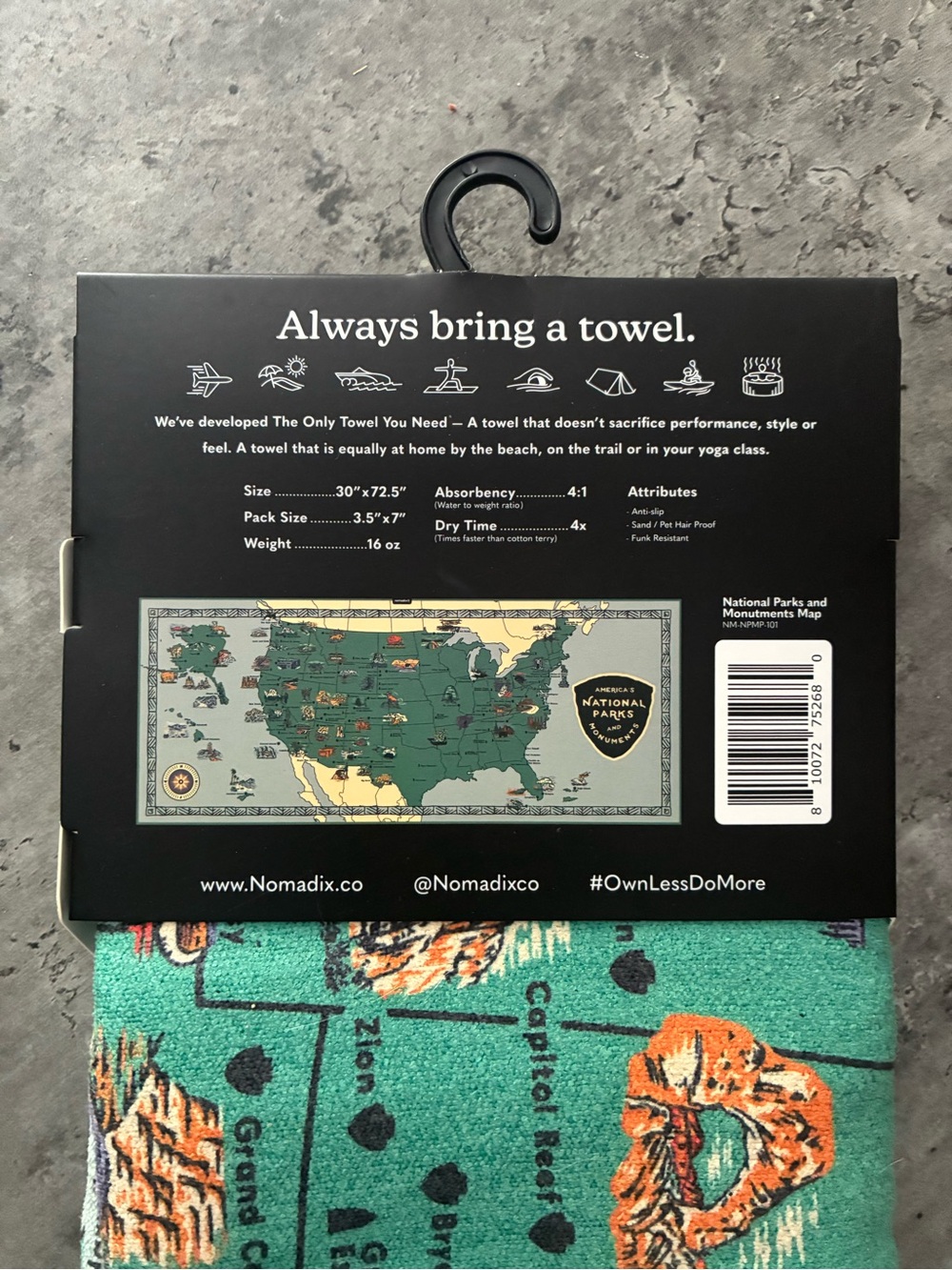 NWT Nomadix National Parks Map Towel - Picture 4 of 8
